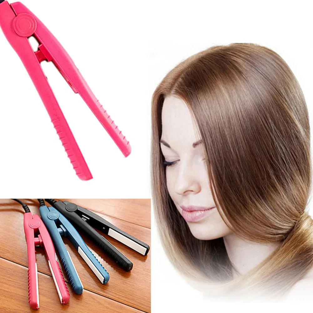 Professional Mini Portable Travel Ceramic Flat Iron Hair Straightener Splint Non Slip Design Styling Tools 210-240V | Красота и