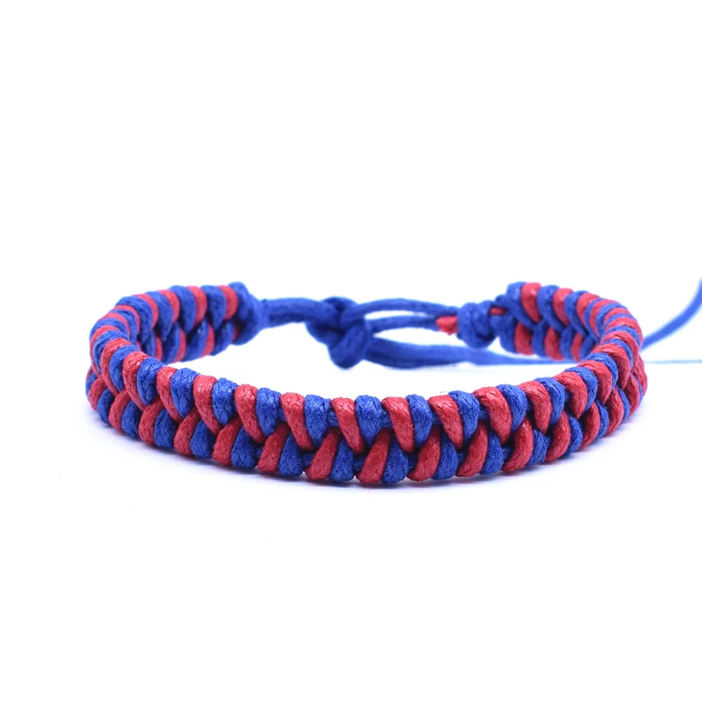 Fashion Sport Style Flag Color Adjustable Size Hand-woven Wax Rope Bracelet for Fans Friendship Men Women Jewelry | Украшения и