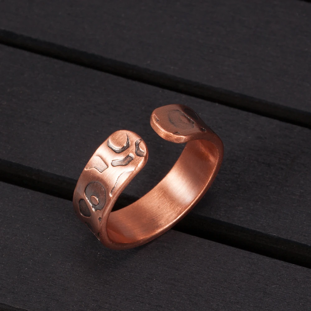 Vinterly Pure Copper Magnetic Rings for Women Vintage Wedding Engagement Womens Finger Adjustable Ring Minimalist Jewelry | Украшения и