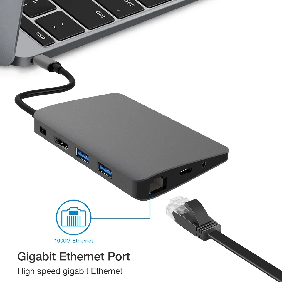 USB C Type док-станция для ноутбука Macbook к HDMI Mini DP 4K RJ45 Ethernet 3 0 аудио 5 мм зарядная |