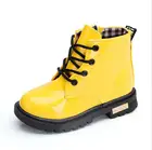 Size21-36 Детские Ботинки Martin для девочек, ПУ кожаные водонепроницаемые ботинки, зимние детские ботинки для снега, резиновые ботинки для девочек