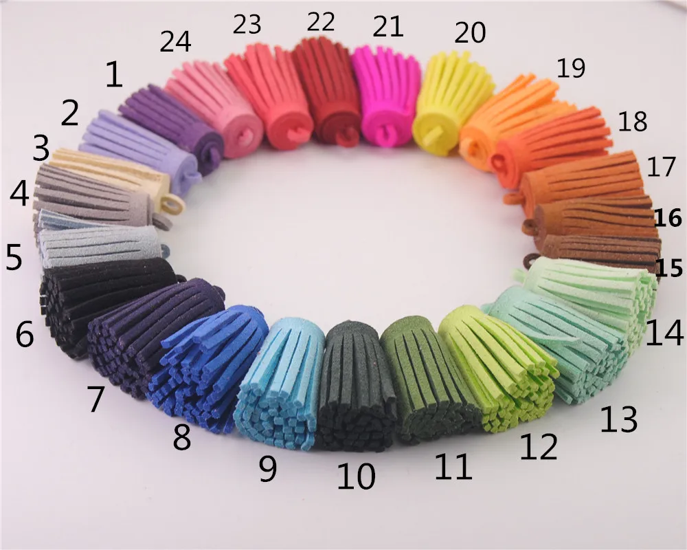 10 шт./лот 19 цветов подвеска кисточка из искусственной замши ожерелье браслет