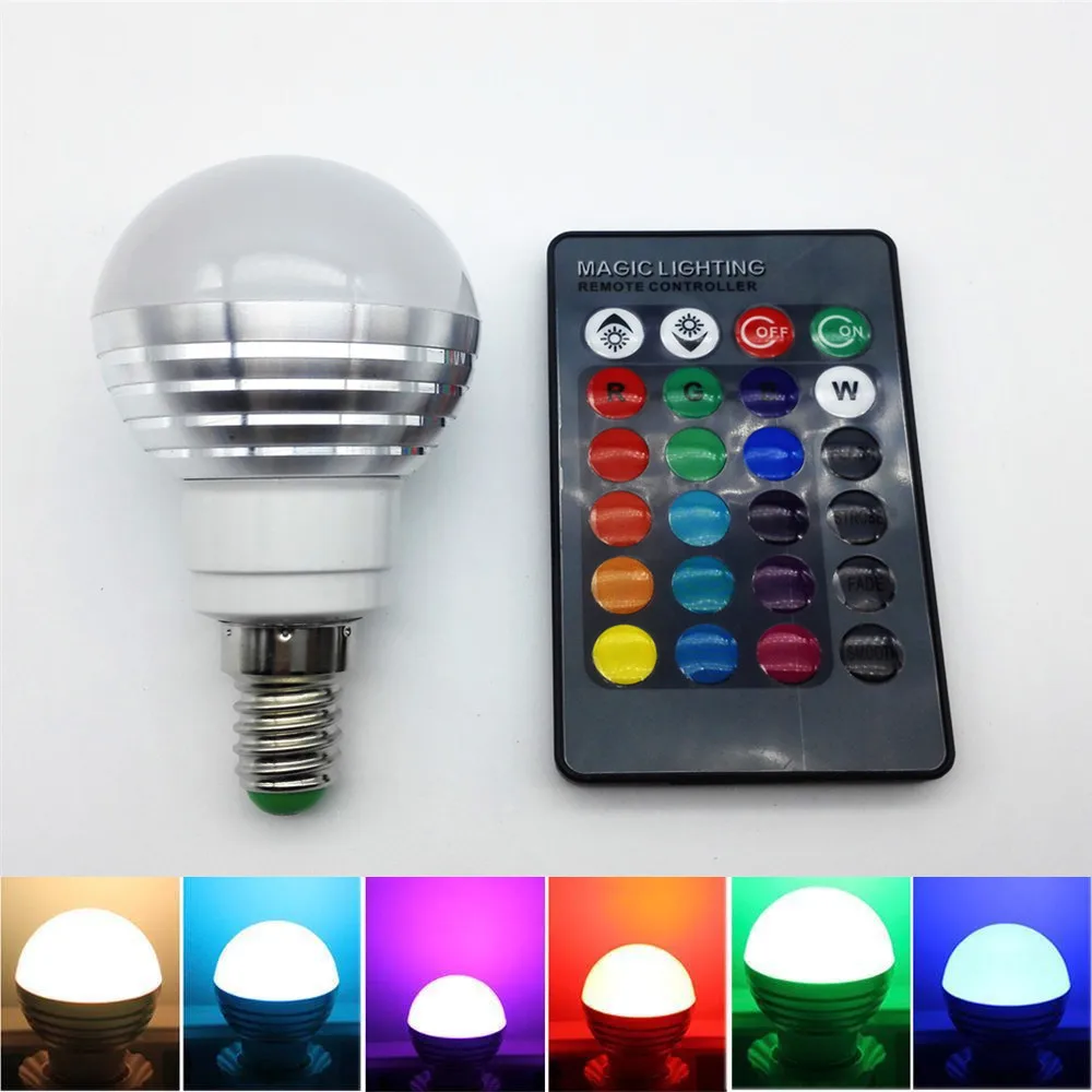 3 Вт 16 видов цветов Светодиодная лампа RGB волшебный светильник E14 85-265 в новогодний