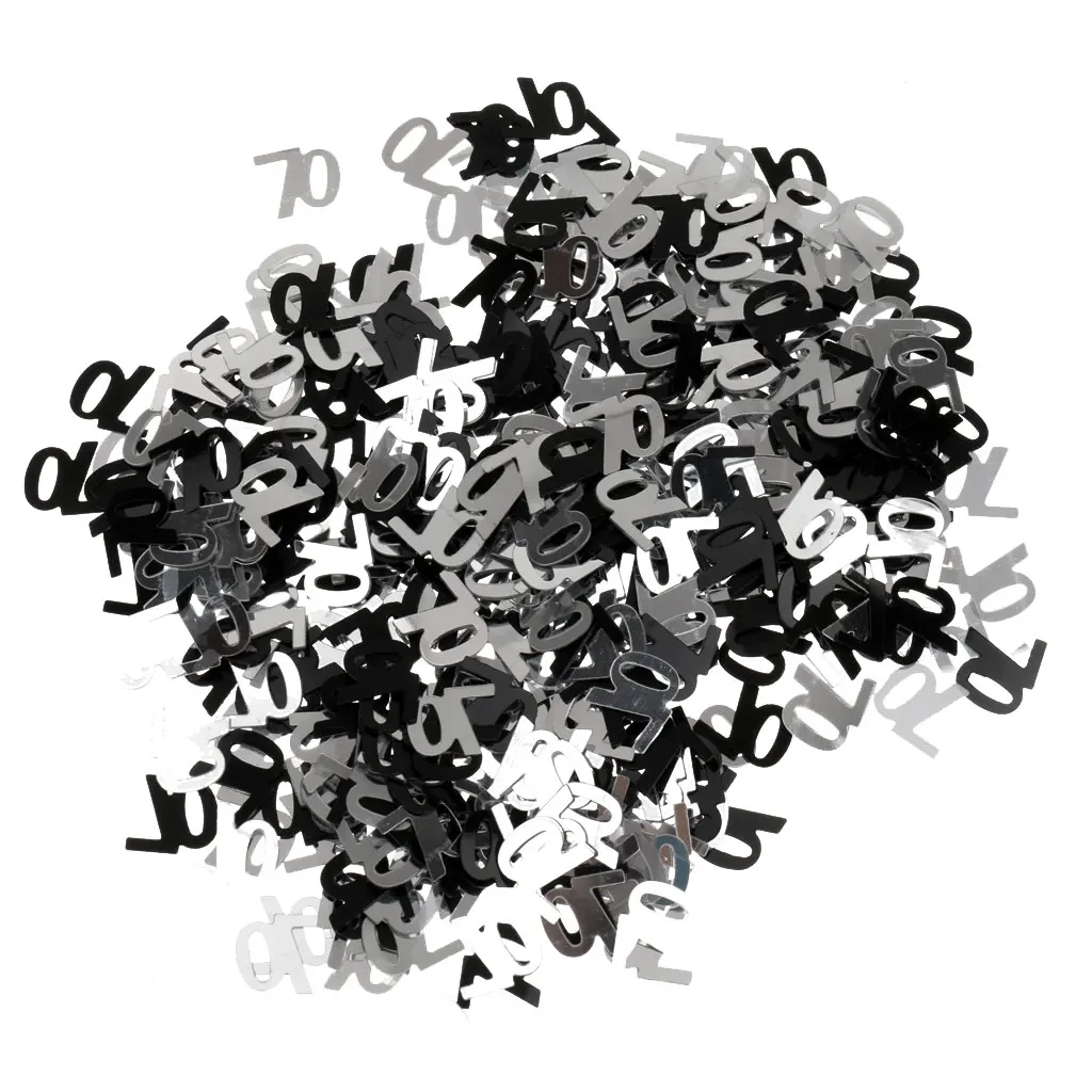 70th день рождения Юбилей вечерние стол металик конфетти декорация декоративная