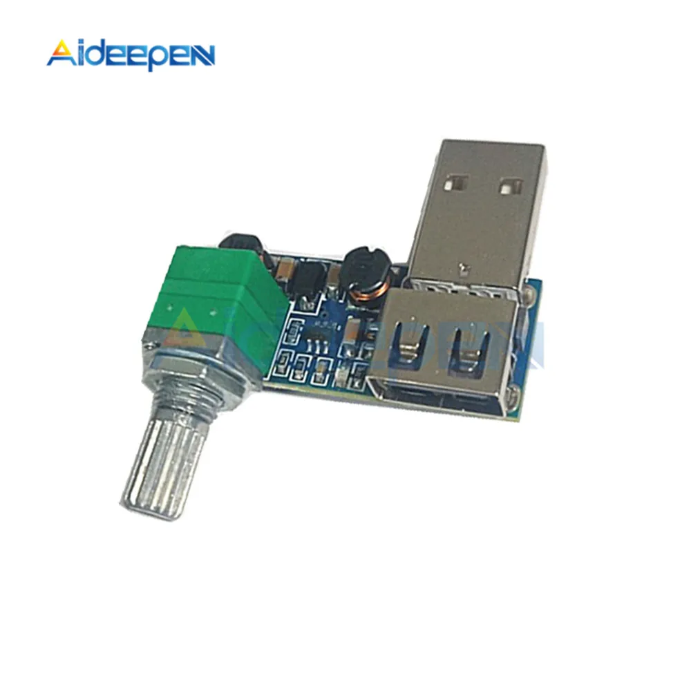 2 шт. DC 5 в микро USB вентилятор бесступенчатый регулятор скорости с переключателем