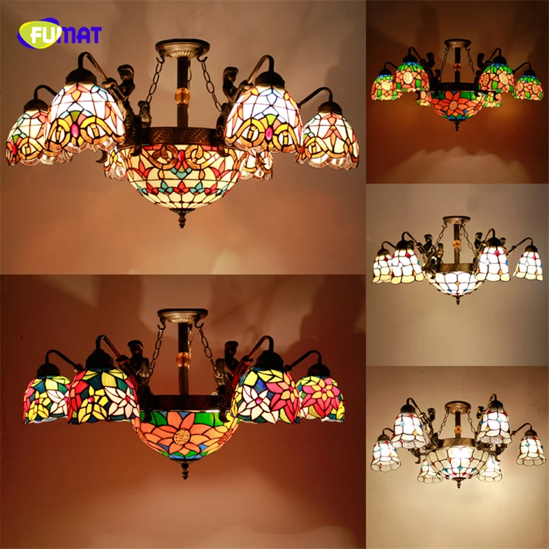 Потолочный светильник FUMAT Tiffany абажур из витражного стекла креативные