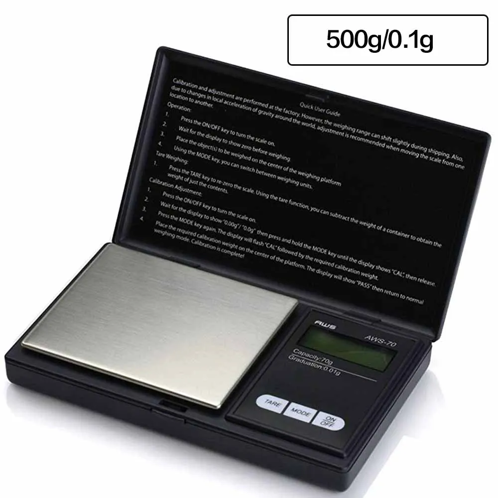 A 500g 0.1g 100/200/300/500/1000g 0,01/0,1g точные цифровые весы для драгоценных камней, выполненные из ЖК-дисплей карманные весы грамм веса для кухни украшения наркотиков - Цвет: A 500g 0.1g