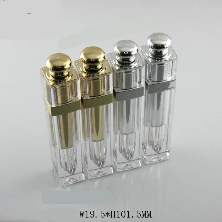 

300pcs/lot 5ml Lipgloss Acrylic Box Containers Empty Silver Gold Lipgloss Tube Lip Balm Container Mini Lip Gloss Split Bottle