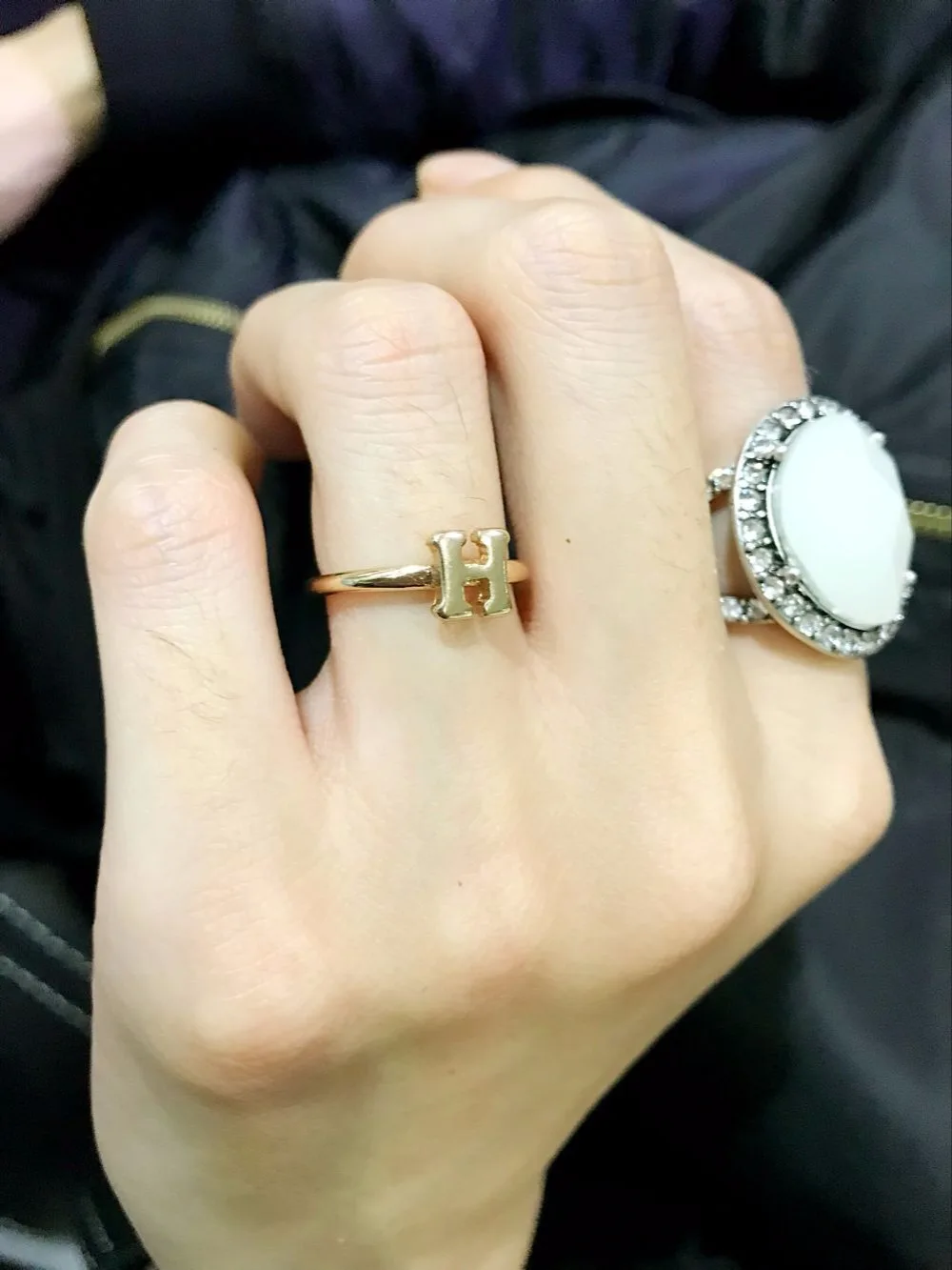 AD JZ25892/TRACYSGER/горячая Распродажа начальное кольцо с надписью Капитал|letter ring|ring