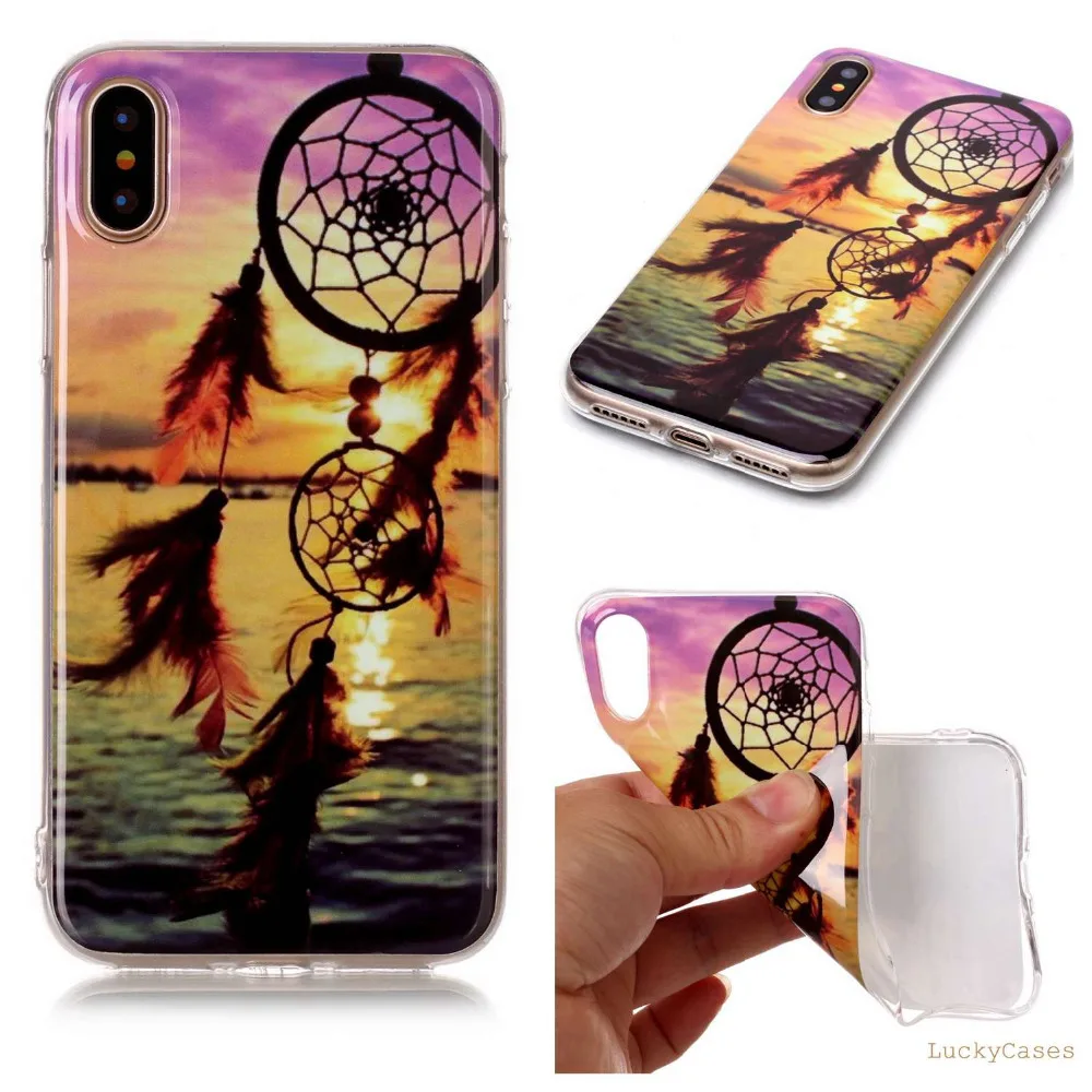 High Quality Fashion Luxury Soft Silicone TPU phone case For Apple iPhone X with popular monkey owl Elephant lion panda Painted |
