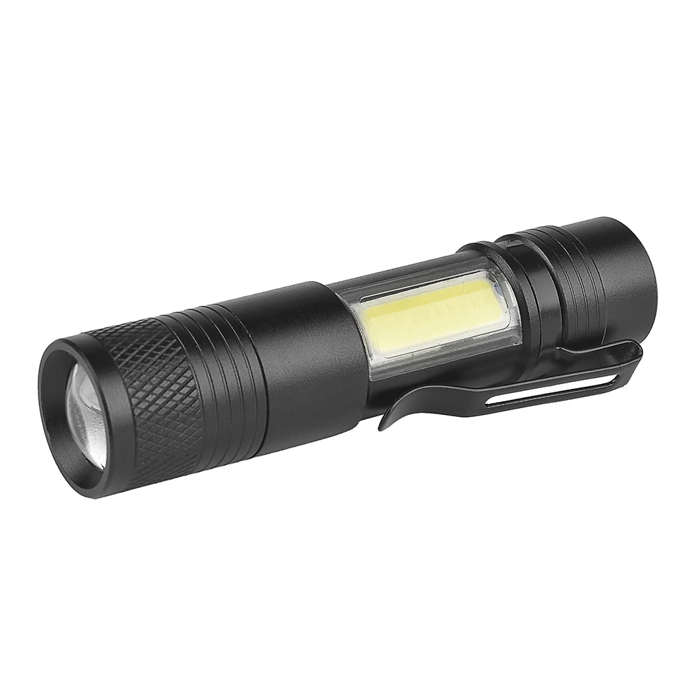2000LM Q5 + COB светодиодный фонарик Портативный мини масштабируемый torchflashlight Lanterna для