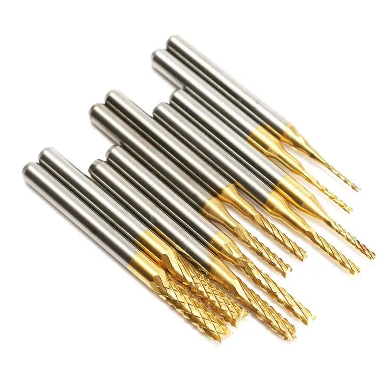 10 шт./кор. цементированного карбида Drillpro 1/" 0,8-3,175 мм с ЧПУ PCB сверло гравировка фрезерный станок для фрезерования прочное качество