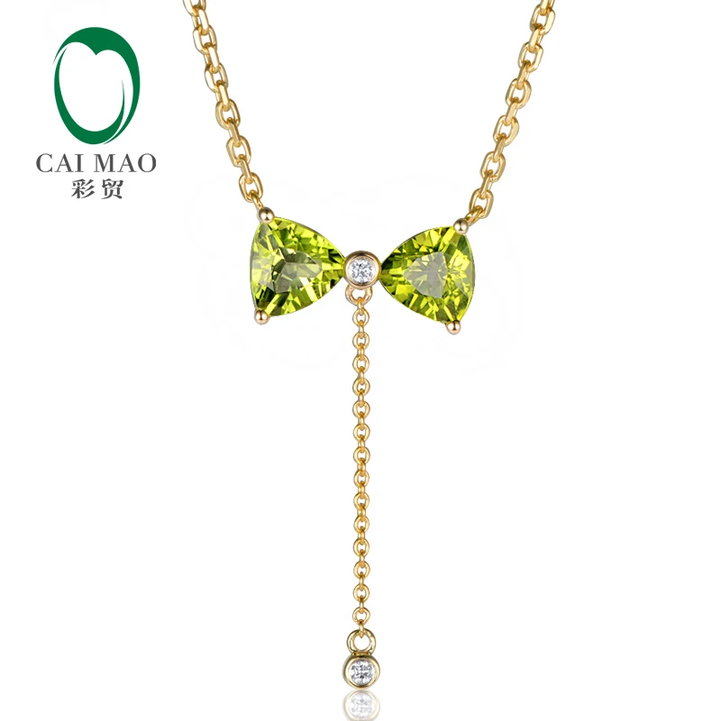 Ожерелье с подвеской из желтого золота натуральными бриллиантами 14 к