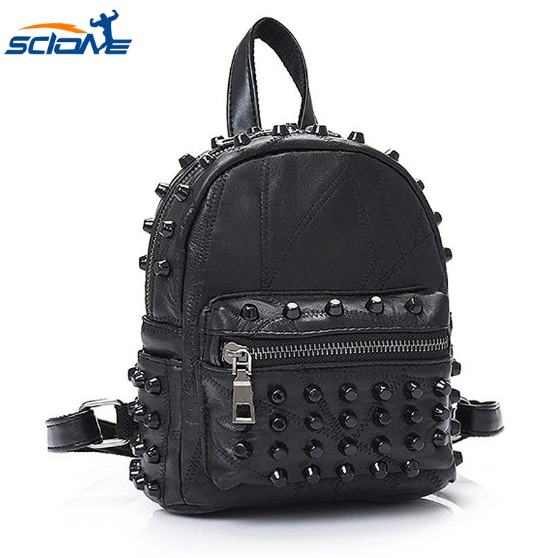 Женский маленький рюкзак Scione из натуральной кожи для фитнеса тренировок походов