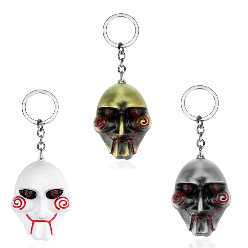 

Horror Movie SAW Keychain Mask Metal Alloy Key Chain Keyring Bag Purse Key Chain Ring Souvenirs For Men Gift Car Accessories