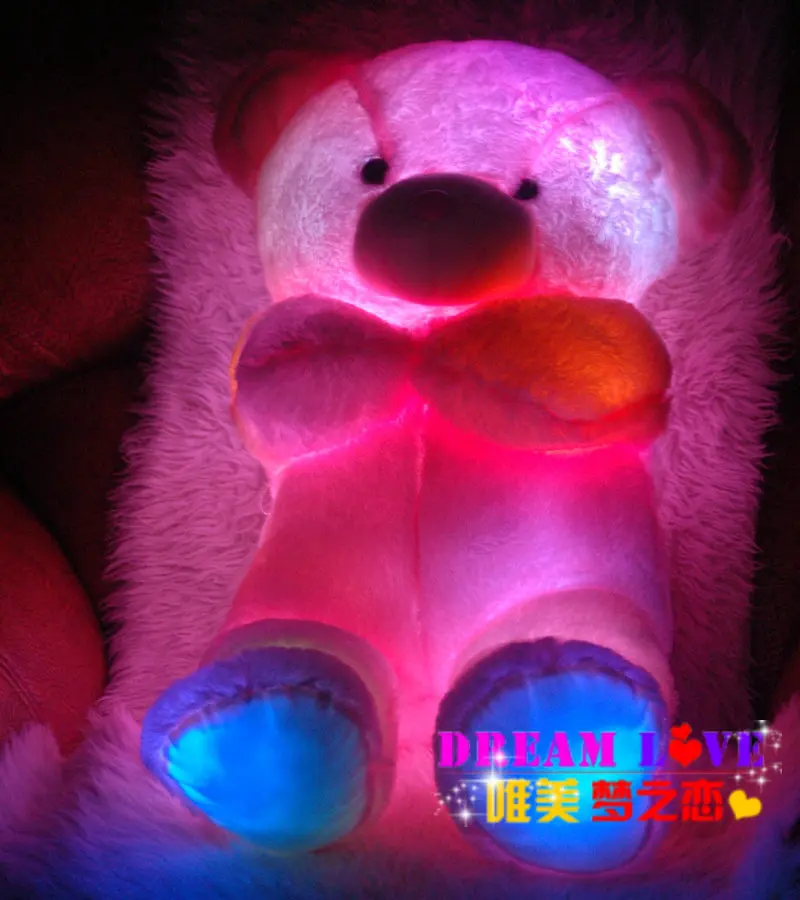 

Colorful music luminous pillow / sensor emitting toys / high quality bear