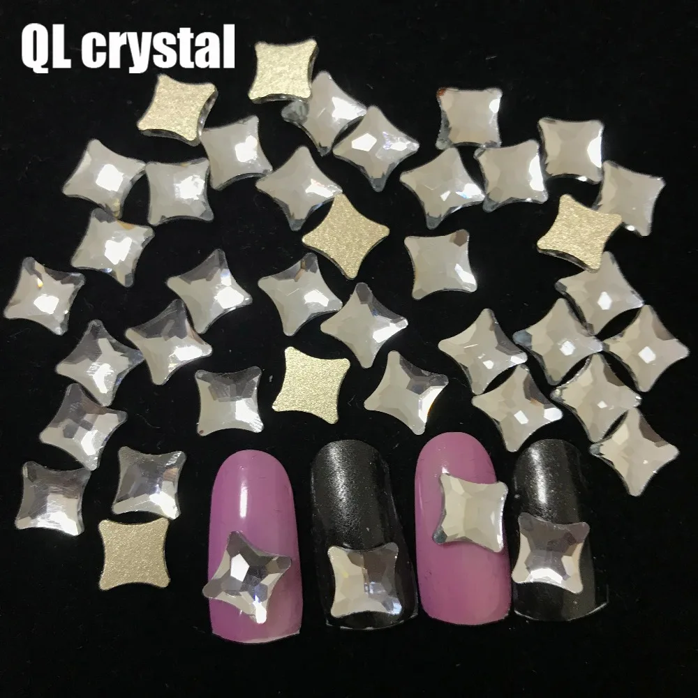 QL Кристалл Flatback без горячей фиксации 3D стекло кристалл для дизайна ногтей