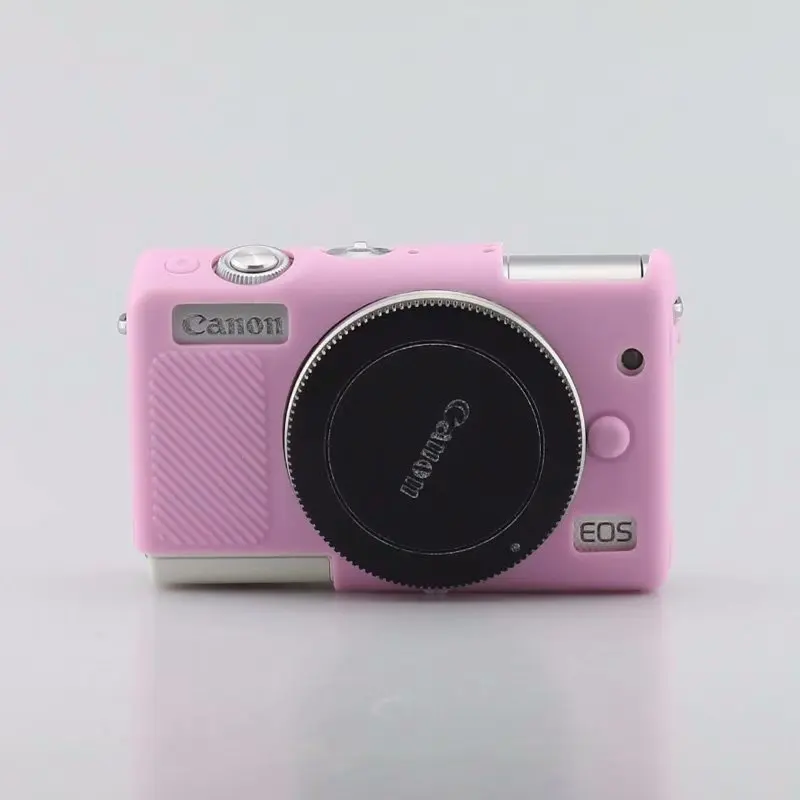 M100 pink Силиконовая кожа брони чехол корпус протектор для Canon EOS R EOS RP EOSRP M100 M3 M6 M10 цифровая камера слинг сумка на плечо - Цвет: M100 pink