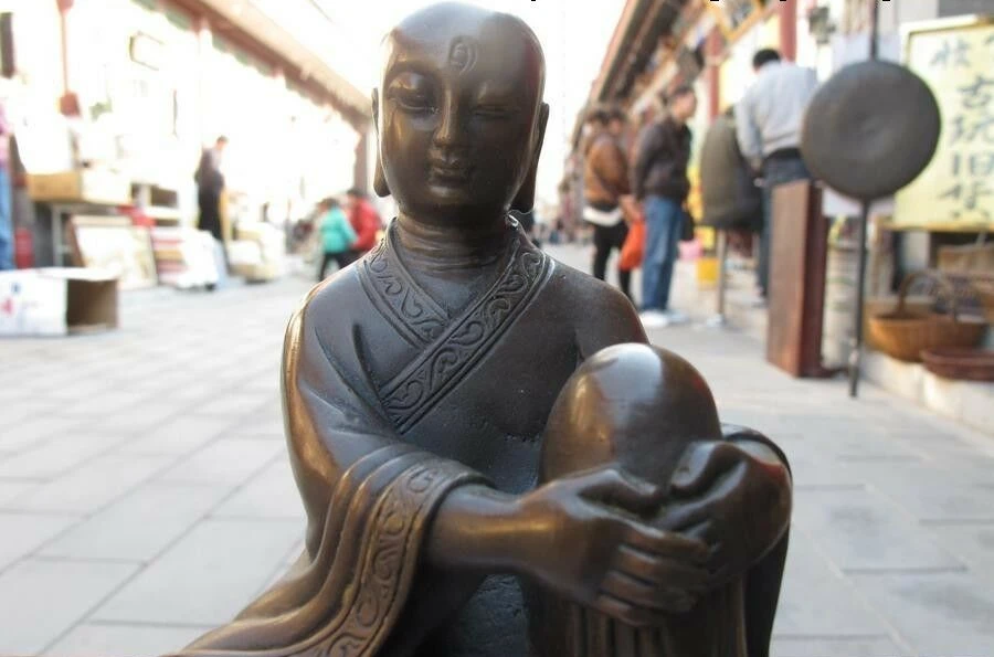 8 &quotТибетский буддизм классическая чистая бронза Kshitigarbha arhat сидячая скамейка