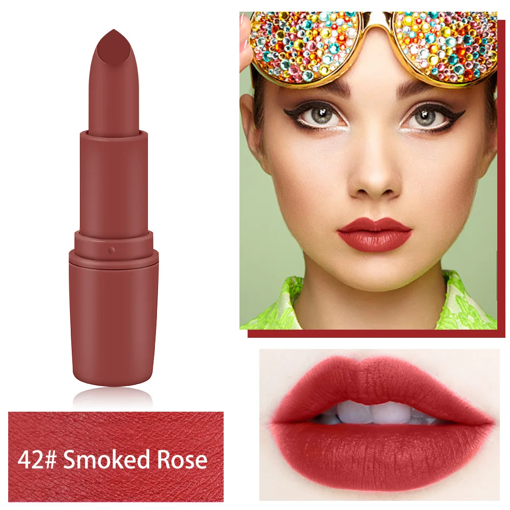 42 Miss Rose, 25 цветов, Обнаженная матовая губная помада, красота, бархат, водостойкая губная помада, макияж, Длительное Действие, губы, оттенок, красная пигментная помада - Цвет: 42