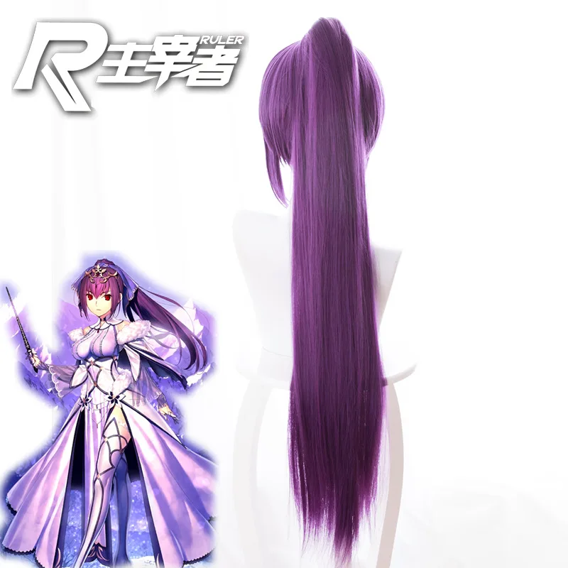 Аниме Fate/большой заказ FGO Scathach парик Lancer фиолетовый хвост версия 80 см косплей