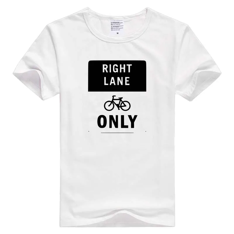 Мужская/женская футболка с коротким рукавом Right Lane Bikes Only удобная принтом