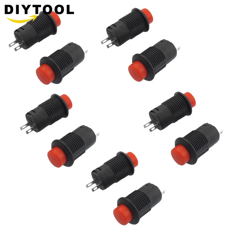 10X 2 Pin SPST 1 5 a 250 В переменного тока 3a 125 Красный Мгновенный Круглый кнопочный