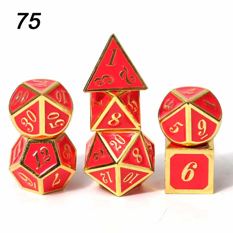 Chengshuo игральные кости DND Металл РГП набор многогранных подземелья и дракон d20 10 8 зеленые настольные игры цинковый сплав зеленый цифровой рисунок кости - Цвет: 75