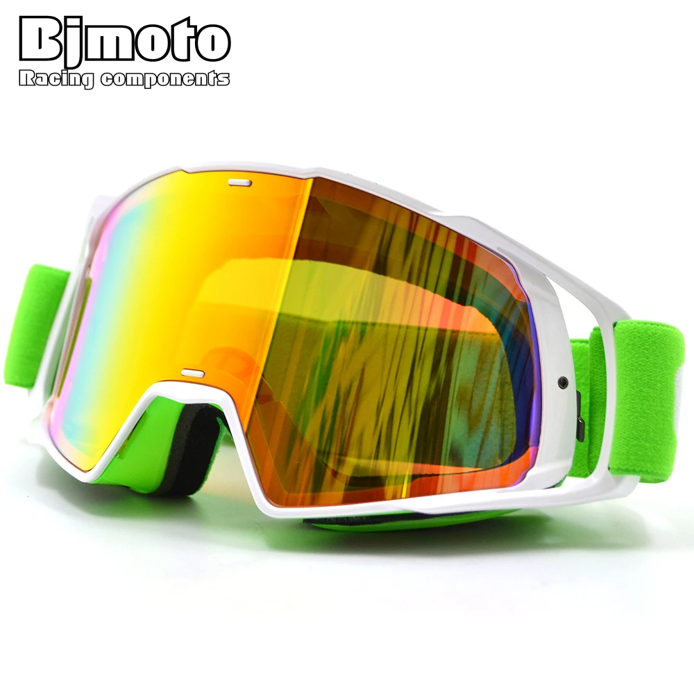 MG-021A-GR-WH BJMOTO очки для мотокросса, очки для внедорожников, грязи, велосипеда, пылезащитные гоночные очки, очки против ветра, MX очки - Цвет: MG-021A-GR-WH