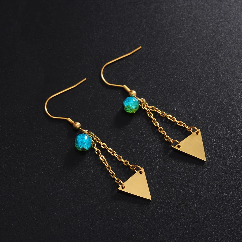 Triangle bead colorful Earrings | Украшения и аксессуары