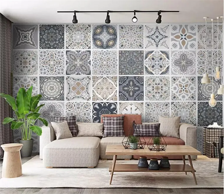 Винтажная плитка в богемном стиле Этнический узор 3d обои декоративные картины