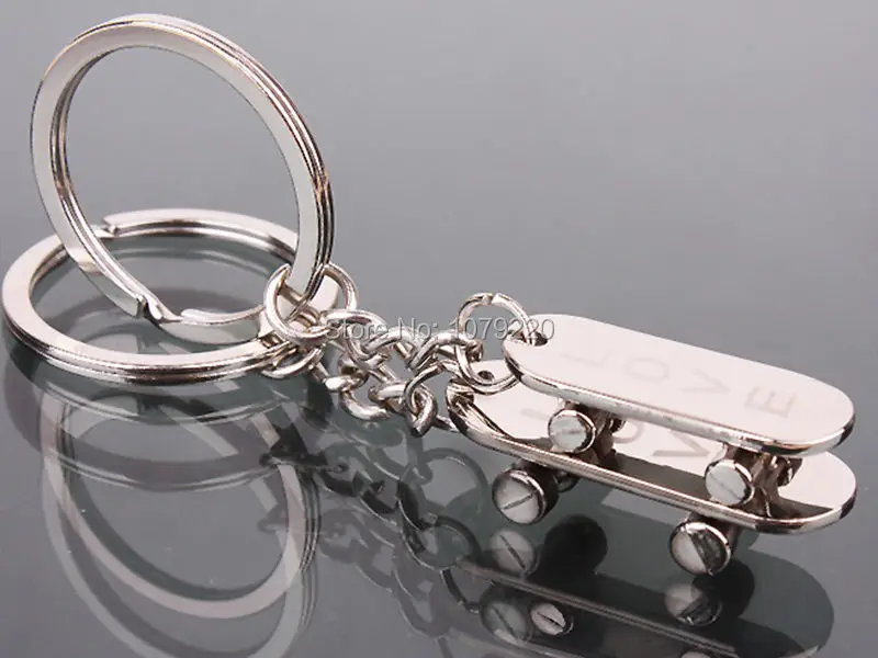 HJ любовь скейтборд сплав брелок креативный полированный хром модные ювелирные