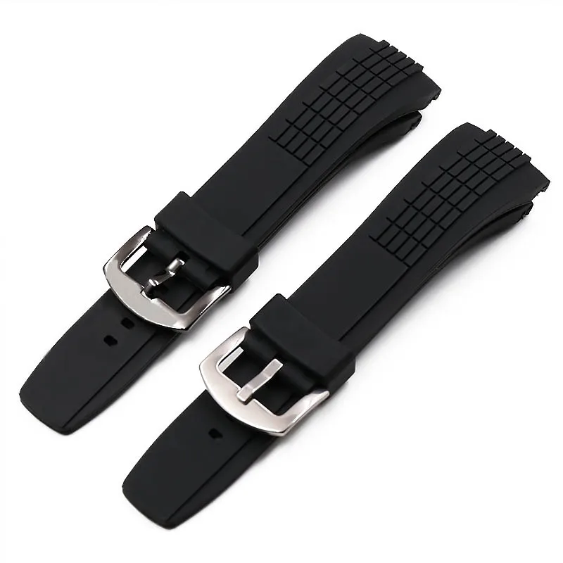 Silicone strap men's watch accessories pin buckle 26mm for SeikoVELATURA series outdoor sports waterproof rubber strap women
