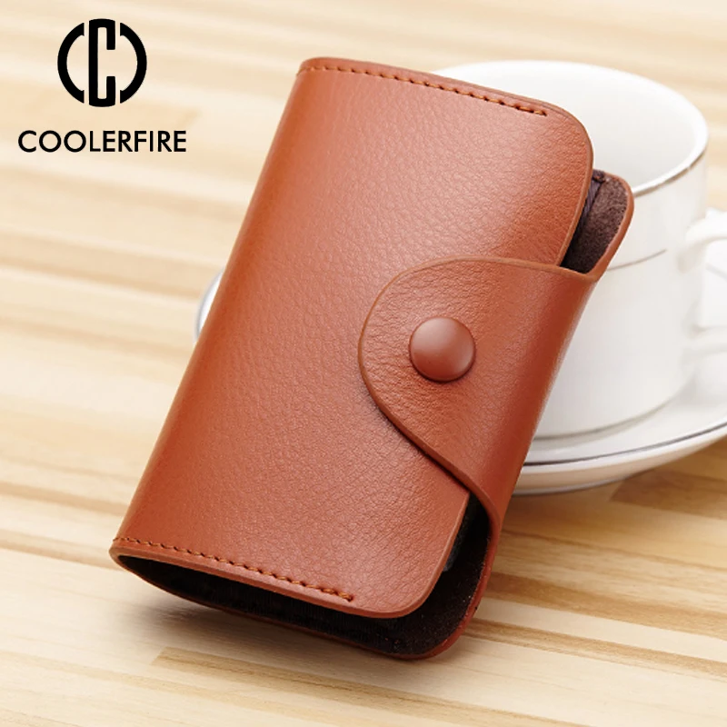 Women Mini Antimagnet Prevent Male Men Business Card Holder Cow Leather Wallet Credit Case Box PJ038 | Багаж и сумки
