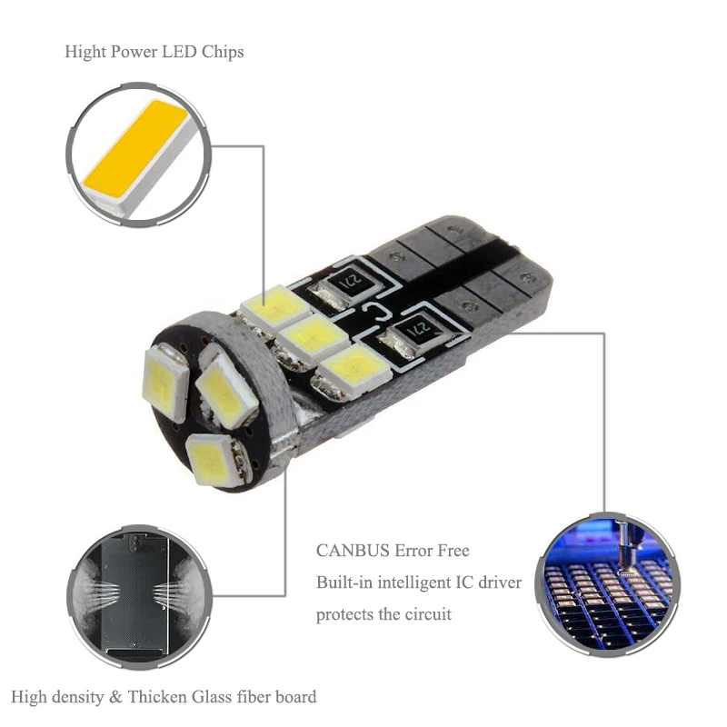 BOAOSI 1x супер яркий номерные знаки светильник без ошибок T10 2835SMD светодиодный для