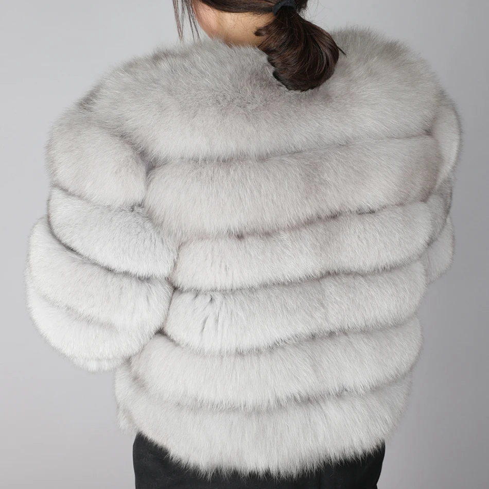 Maomaokong2019 new winter Jacket women's thick fur coat Real fox leather jacket High quality fox coat round neck Warm coat