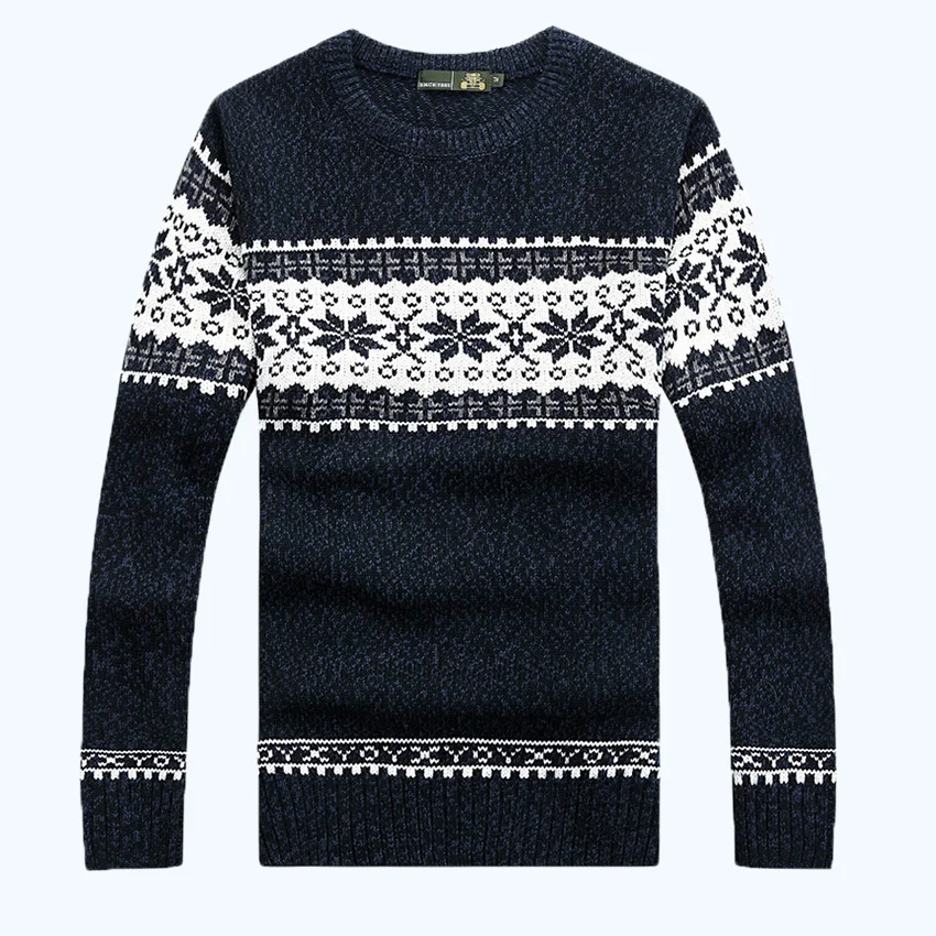 Бесплатная доставка зимние мужские пуловеры Свитера с принтом снега вязаный