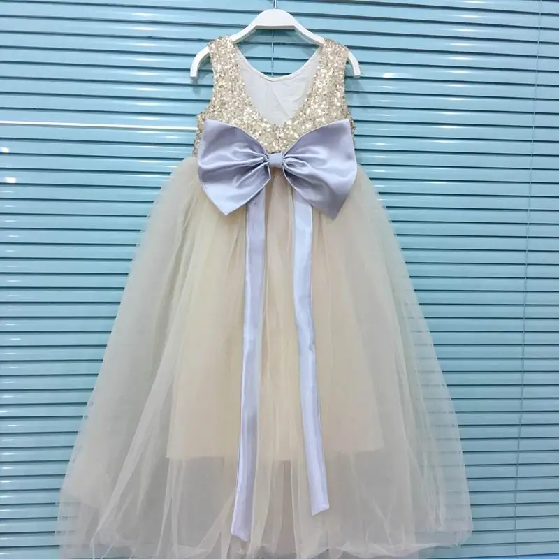Wholesale Girls sequins tutu dresses Baby Big Bow shining wedding and evening New Year Dress Children Clothing E17129 | Детская одежда