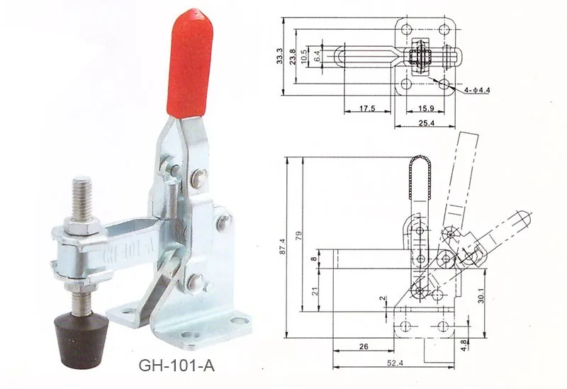 2 шт. GH-101-A тумблеры 50 кг Холдинг Емкость вертикальный тип фланцевое основание Быстрый ручной инструмент приспособление тумблер зажим