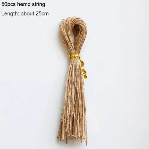 hemp string 50 шт в наборе, бумажные бирки для подарков спасибо Фламинго Единорог декоративная бумага для вечеринок бирка коробка для свадебного подарка бумажные карточки DIY этикетка ручной работы - Цвет: hemp string