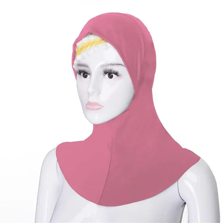 12 Pink Мусульманские женщины под шарф, шляпа, Шапка мягкая кость капот ниндзя хиджаб исламский шеи крышка простой тюрбан, головной платок Amira банданы головные уборы - Цвет: 12 Pink