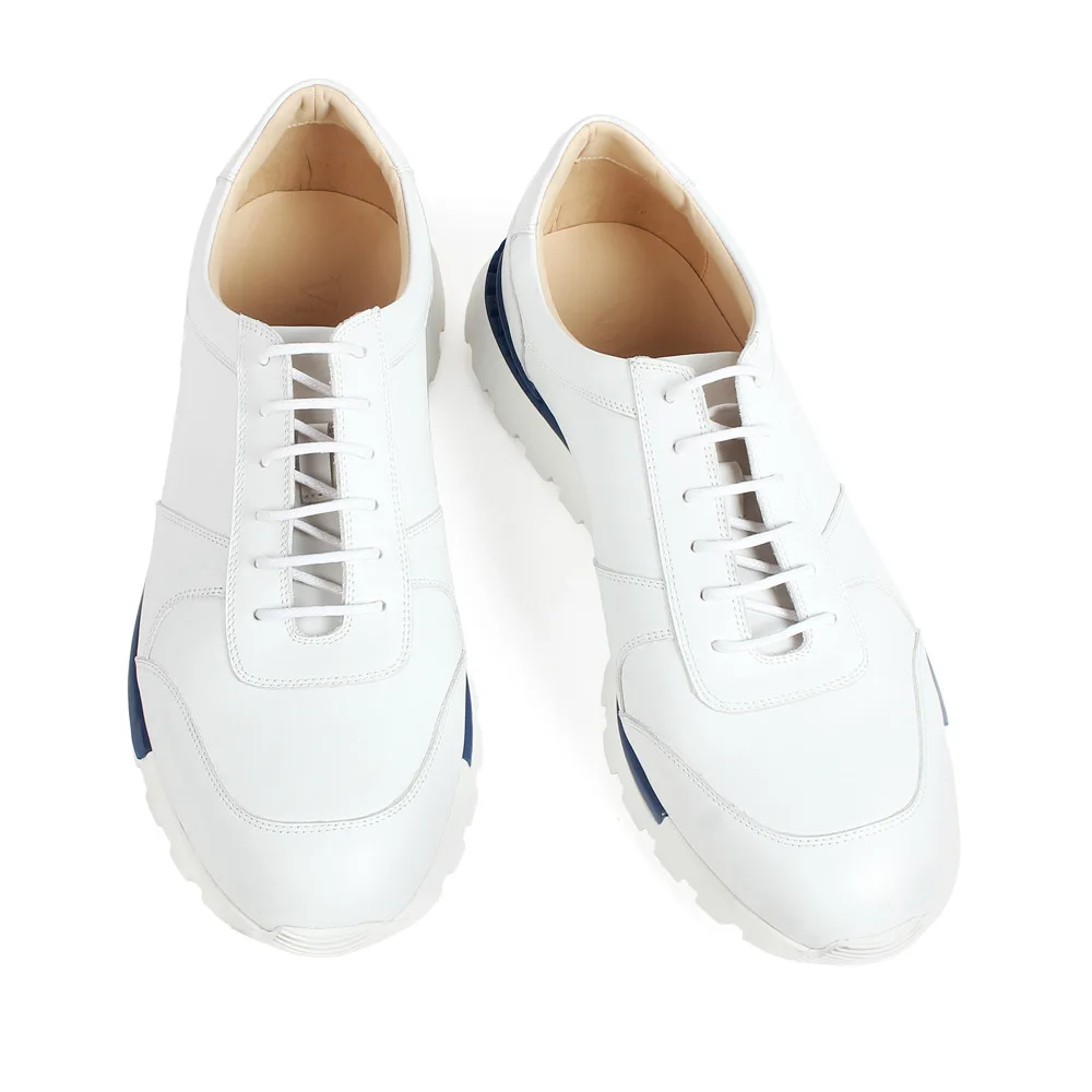 White VIKEDUO/Новые повседневные спортивные кроссовки; черная обувь из натуральной кожи для мужчин; дышащая обувь из телячьей кожи на заказ; Zapatos de Hombre - Цвет: White