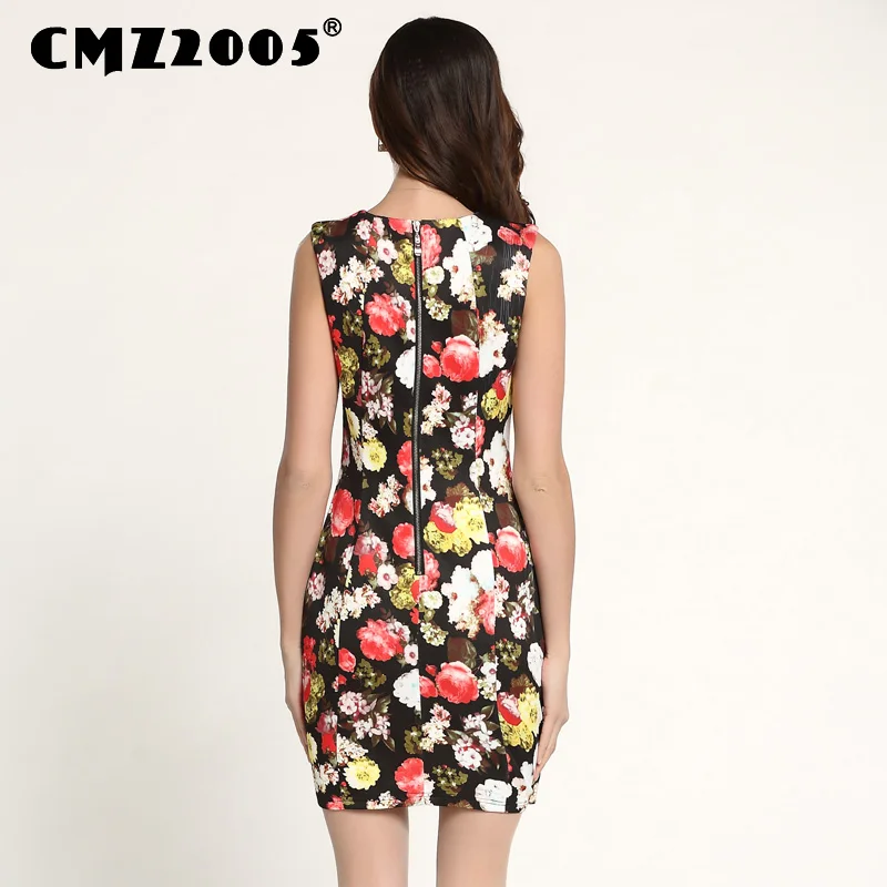 Hot Sale New Women's Apparel High-Quality print Sleeveless Round Neck Fashion Lovely Summer Dress Personality Dresses 69096 | Женская