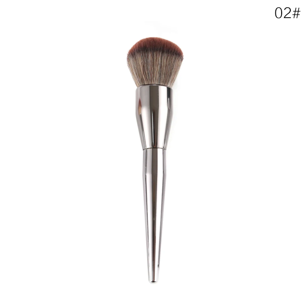 02 brown RANCAI 1 шт. очень большой набор кистей для макияжа лица основа для лица Румяна Красота Косметика Алюминий макияж кисти инструмент Pincel Maquiagem - Handle Color: 02 brown