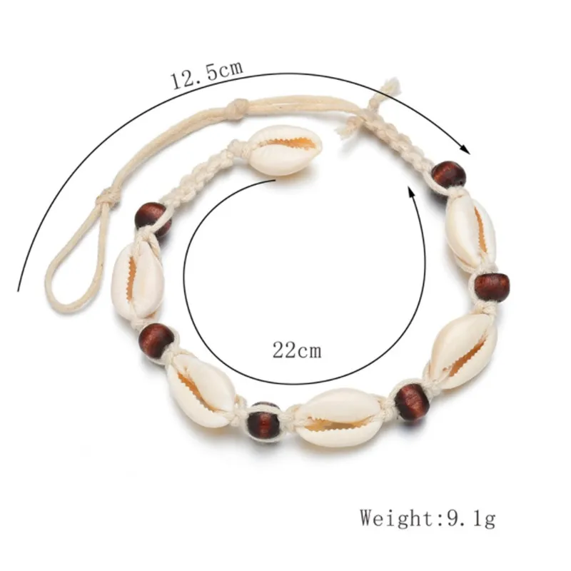 Амулетный браслет в стиле бохо с деревянными бусинами и ракушками для женщин
