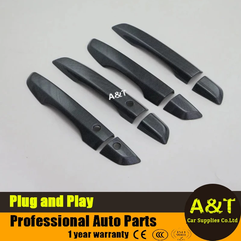 car styling for Honda Civic 2016 2017 model high quality chrome or Carbon fibre door handle cover decoration trim 8 pcs | Автомобили и