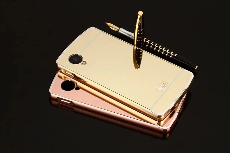 Модный металлический каркас + зеркальный акриловый чехол на LG Nexus 5 Телефон задняя