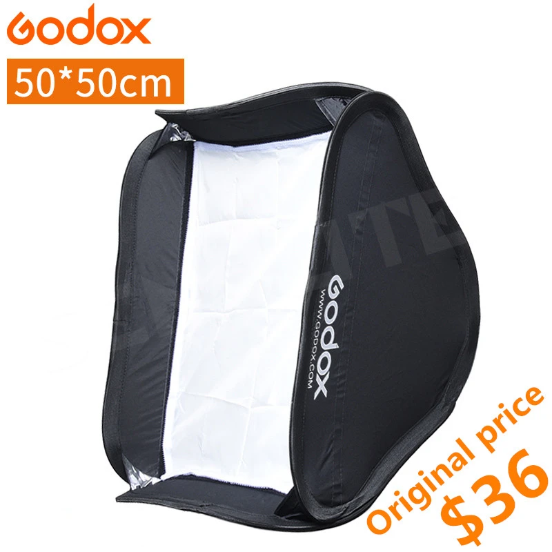 Софтбокс Godox 50x50 см рассеивающий отражатель для Yongnuo GODOX вспышка света подходит Bowens Elinchrom крепление 50*50 мягкая коробка