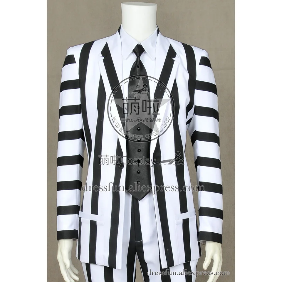 Beetlejuice Betelgeuse костюм для косплея Майкла Китона костюмы Униформа пальто рубашка