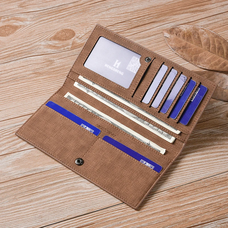 Длинный Простой дизайнерский мужской кошелек из мягкой кожи с застежкой тонкий